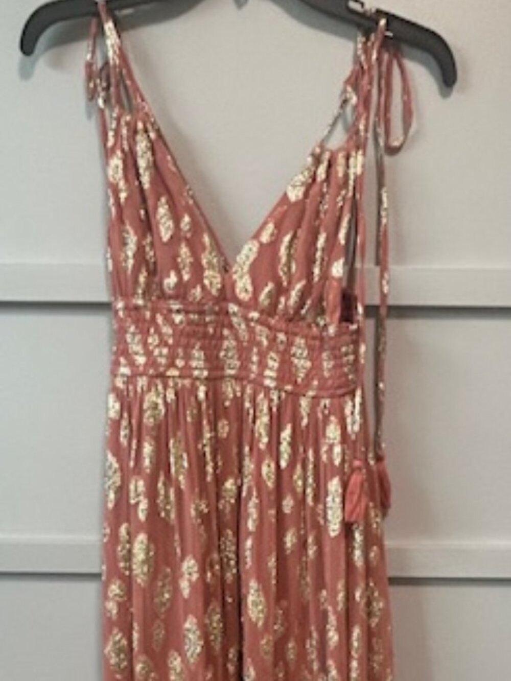 Altar'd State pink and gold metallic dress
